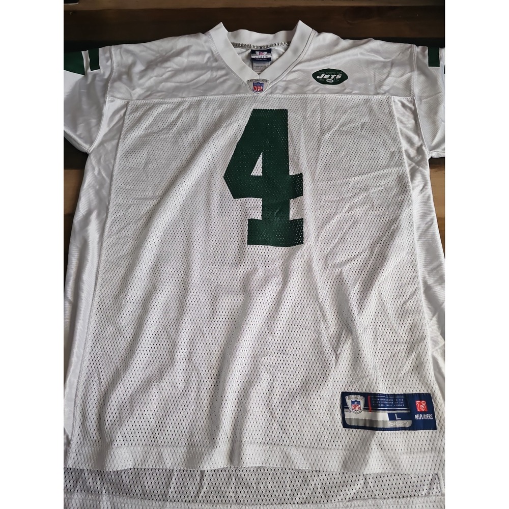 Reebok New York Jets Brett Favre #4 NFL Authentic Jersey White Men's Large